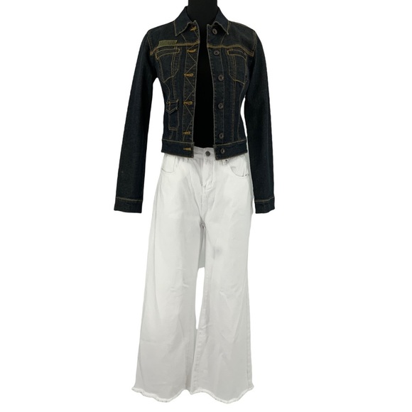 Revolve Superdown Lucy Crop Flare White Jeans B7 - Picture 4 of 13